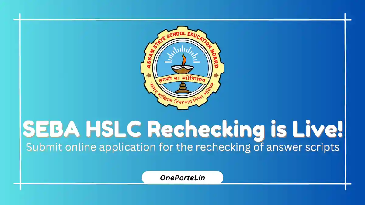 SEBA HSLC Answer Script Rechecking 2025