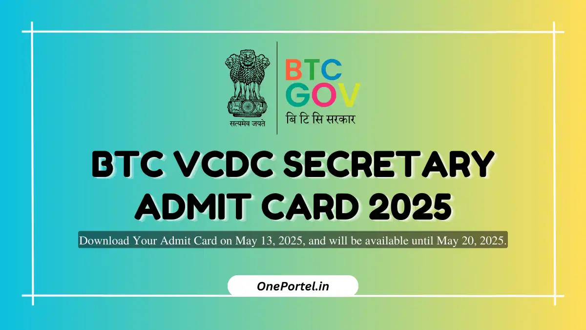 BTC VCDC Secretary Admit Card 2025